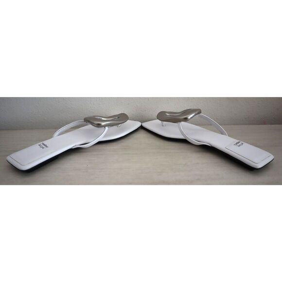 Jeffrey Campbell Women's Sz 8.5M White/Silver Linques-2 Flip Flop Sandals - Picture 11 of 13